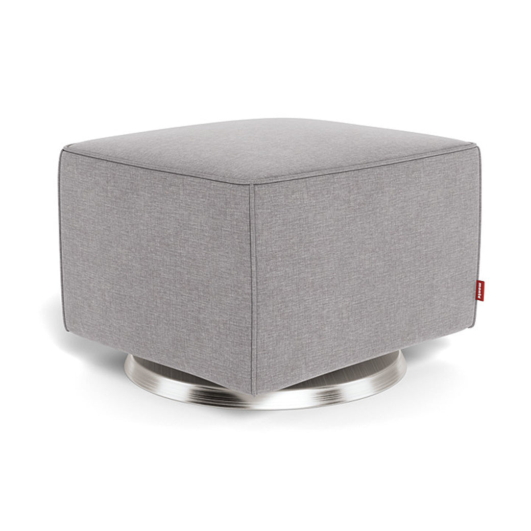Monte Luca Ottoman in -- Color_Pebble Grey _ Stainless Steel Swivel