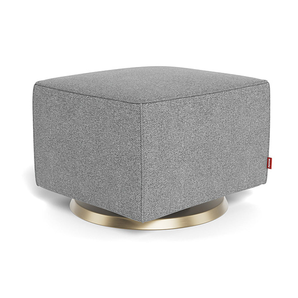 Monte Luca Ottoman in -- Color_Performance Pepper Grey _ Gold Swivel
