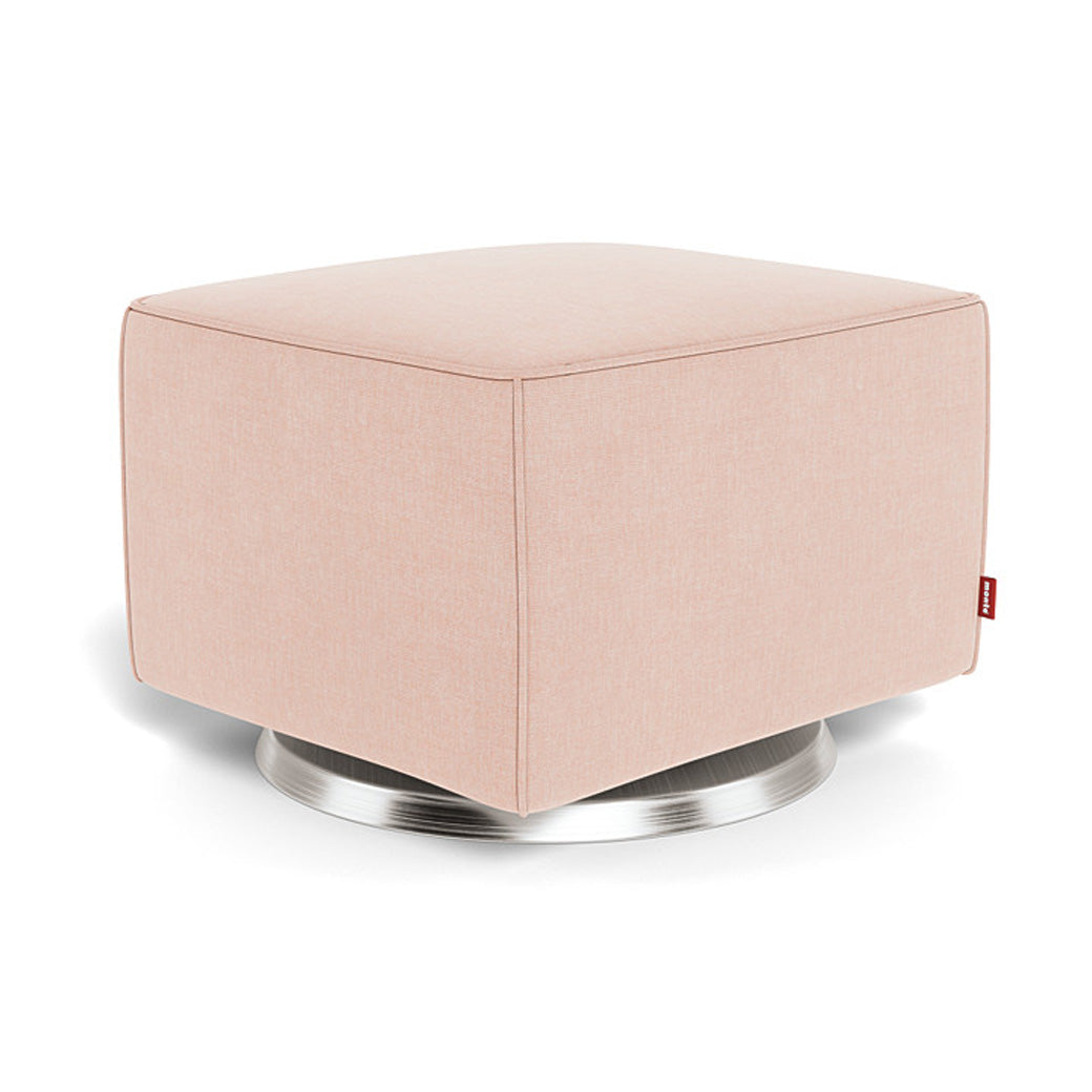 Monte Luca Ottoman in -- Color_Petal Pink _ Stainless Steel Swivel