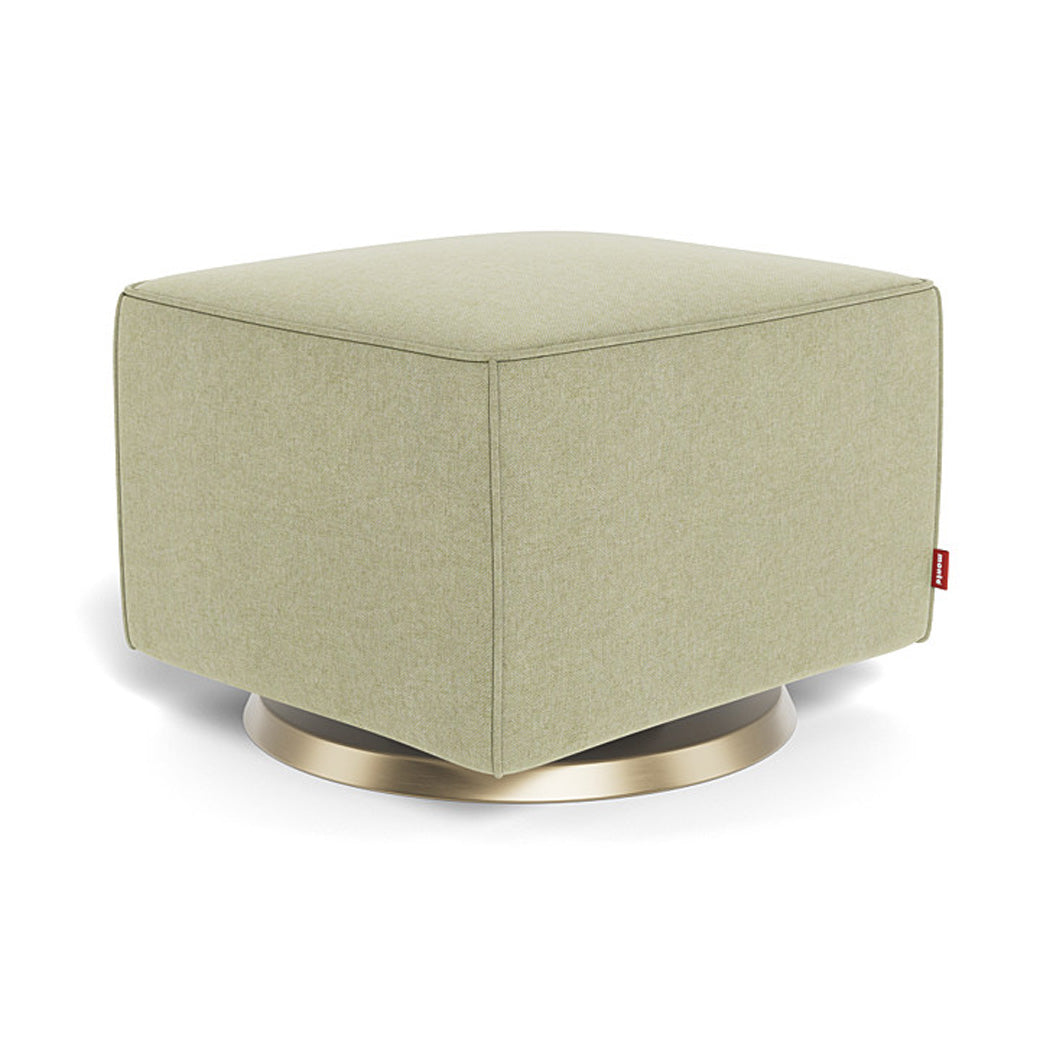 Monte Luca Ottoman in -- Color_Sage Green _ Gold Swivel