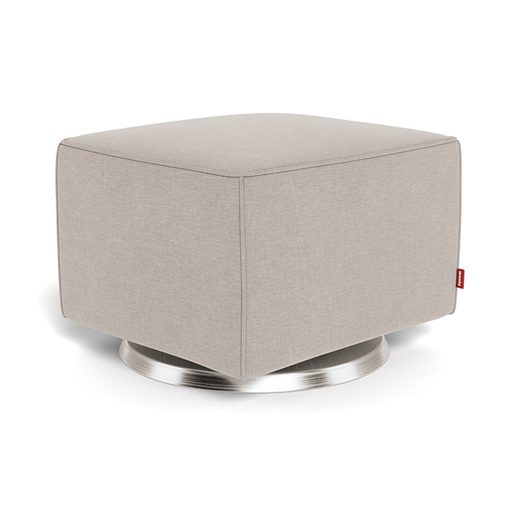 Monte Luca Ottoman in -- Color_Sand _ Stainless Steel Swivel