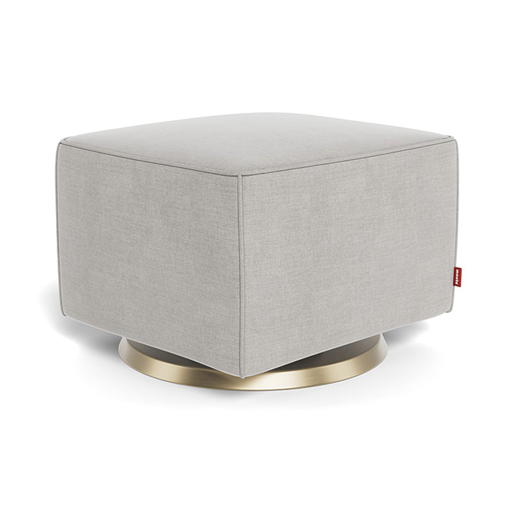 Monte Luca Ottoman in -- Color_Smoke Brushed Cotton-Linen _ Gold Swivel