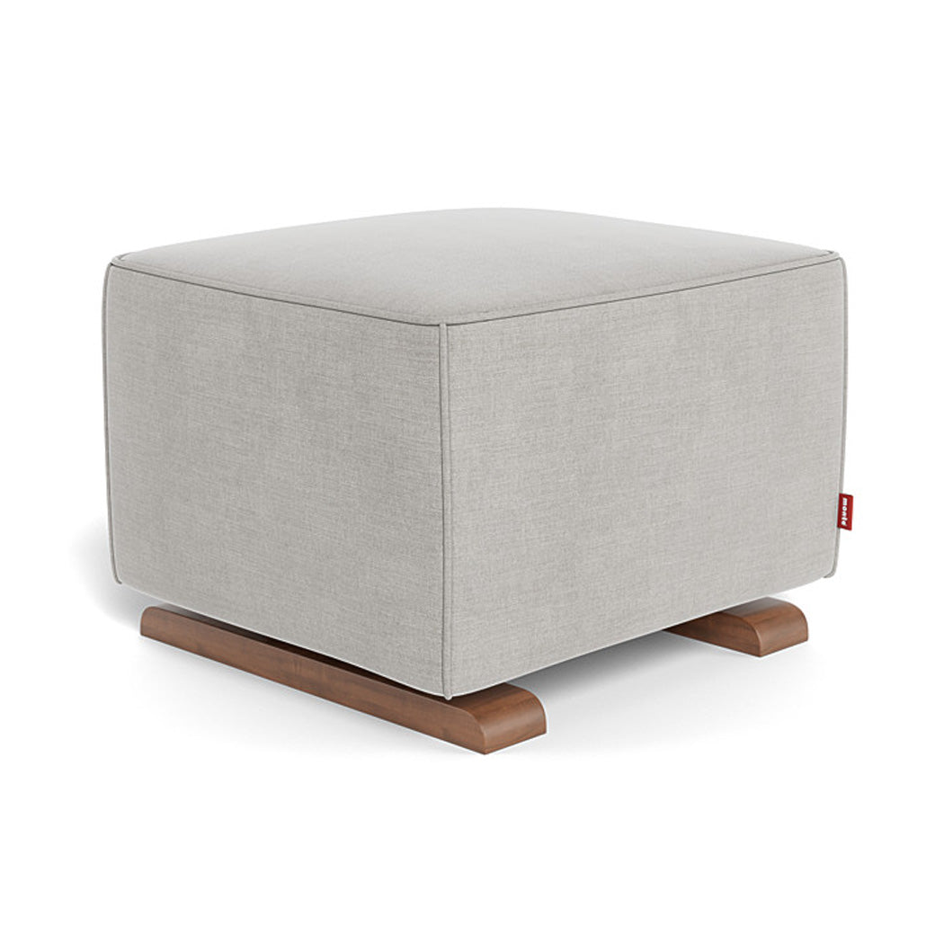 Monte Luca Ottoman in -- Color_Smoke Brushed Cotton-Linen _ Walnut