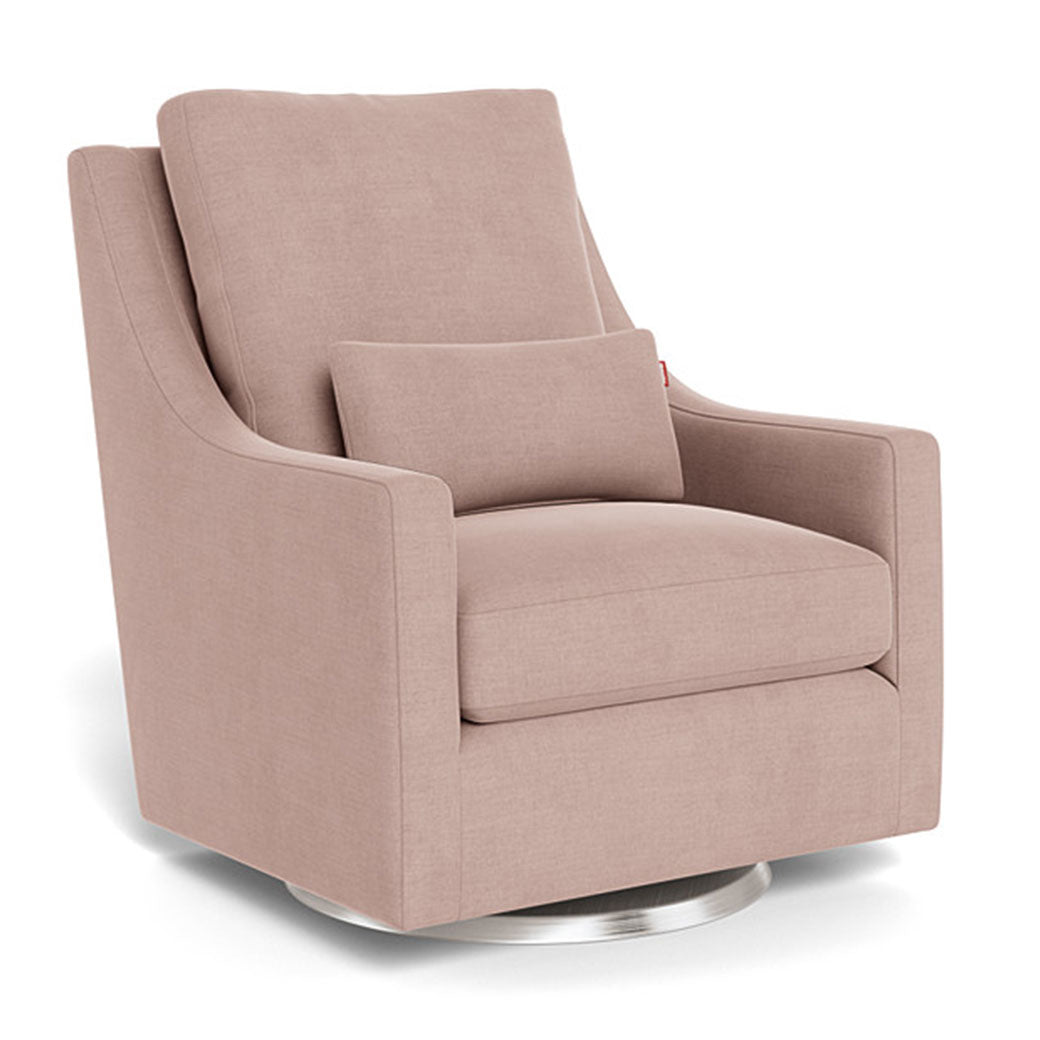 Monte Vera Glider in -- Color_Blush Brushed Cotton-Linen _ Stainless Steel Swivel