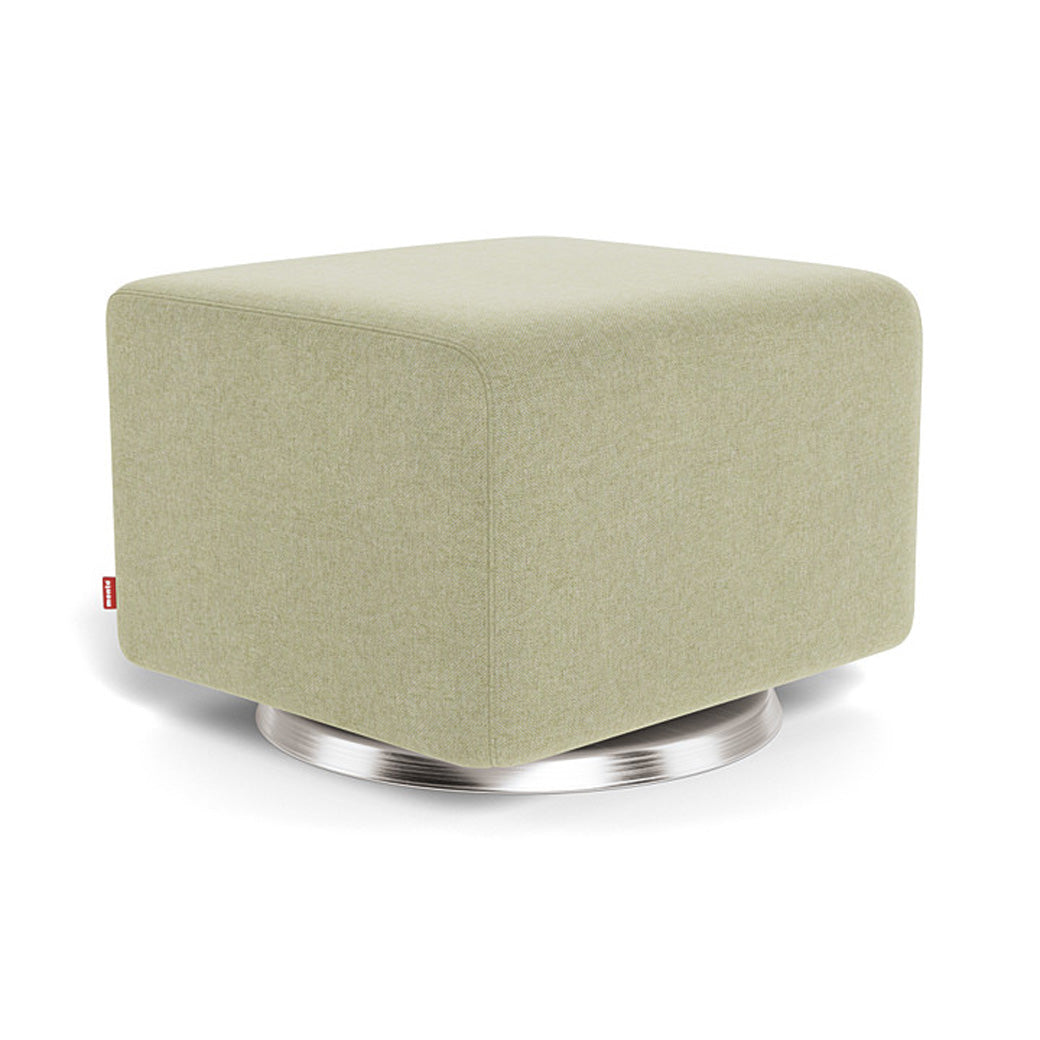 Monte Vera Ottoman in -- Color_Sage Green _ Stainless Steel Swivel