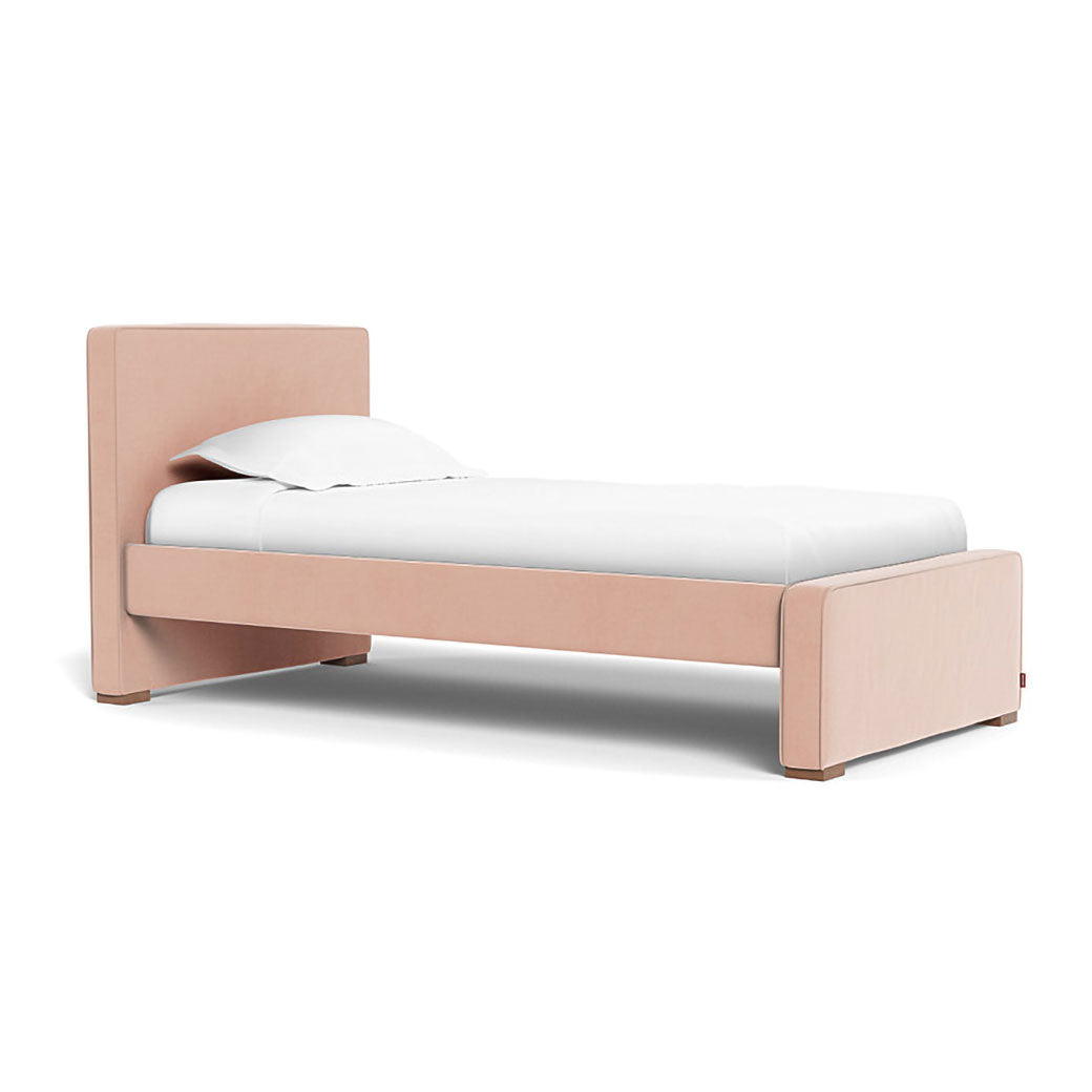 Monte Dorma Bed with high headboard and low footboard in -- Color_Blush Velvet _ High _ Low