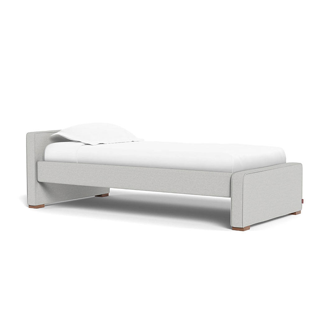 Monte Dorma Bed with low headboard and low footboard in -- Color_Performance Heathered Fog Grey _ Low _ Low