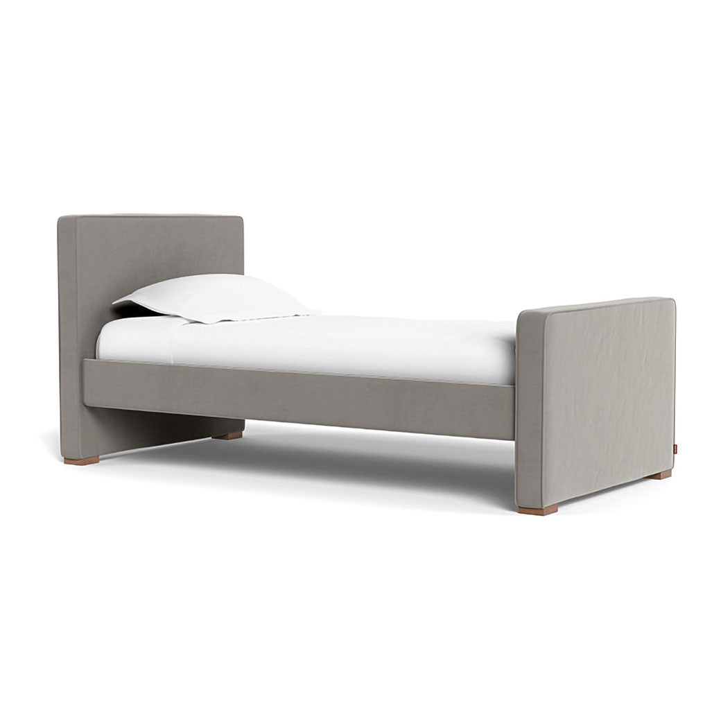 Monte Dorma Bed with high headboard and high footboard in -- Color_Mineral Grey Velvet _ High _ High