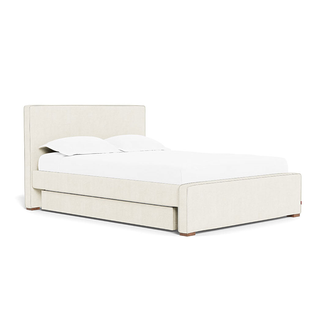 Left side of Monte Dorma Queen/King Bed in -- Color_Ivory Boucle _ 2 Trundle Beds
