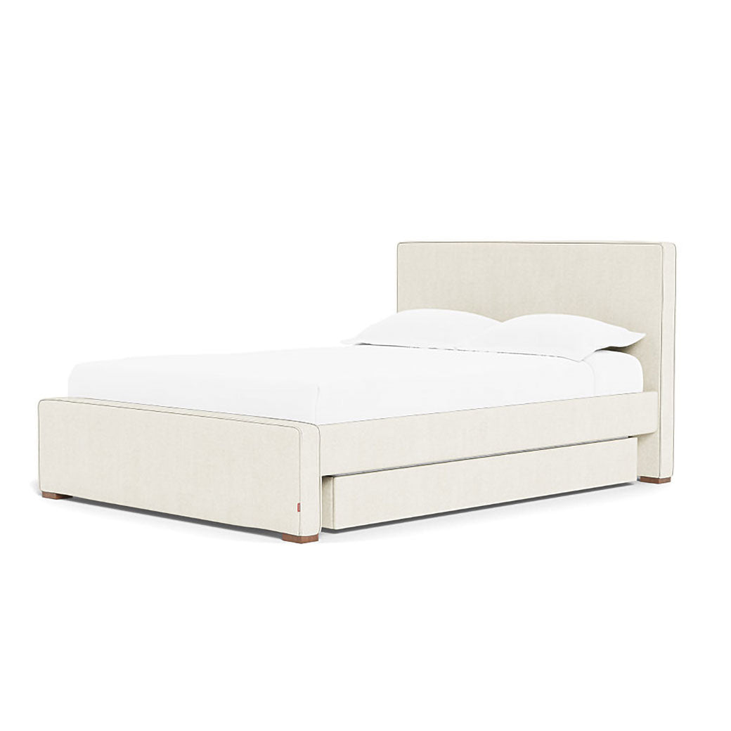 Right side of Monte Dorma Queen/King Bed in -- Color_Ivory Boucle _ 2 Trundle Beds