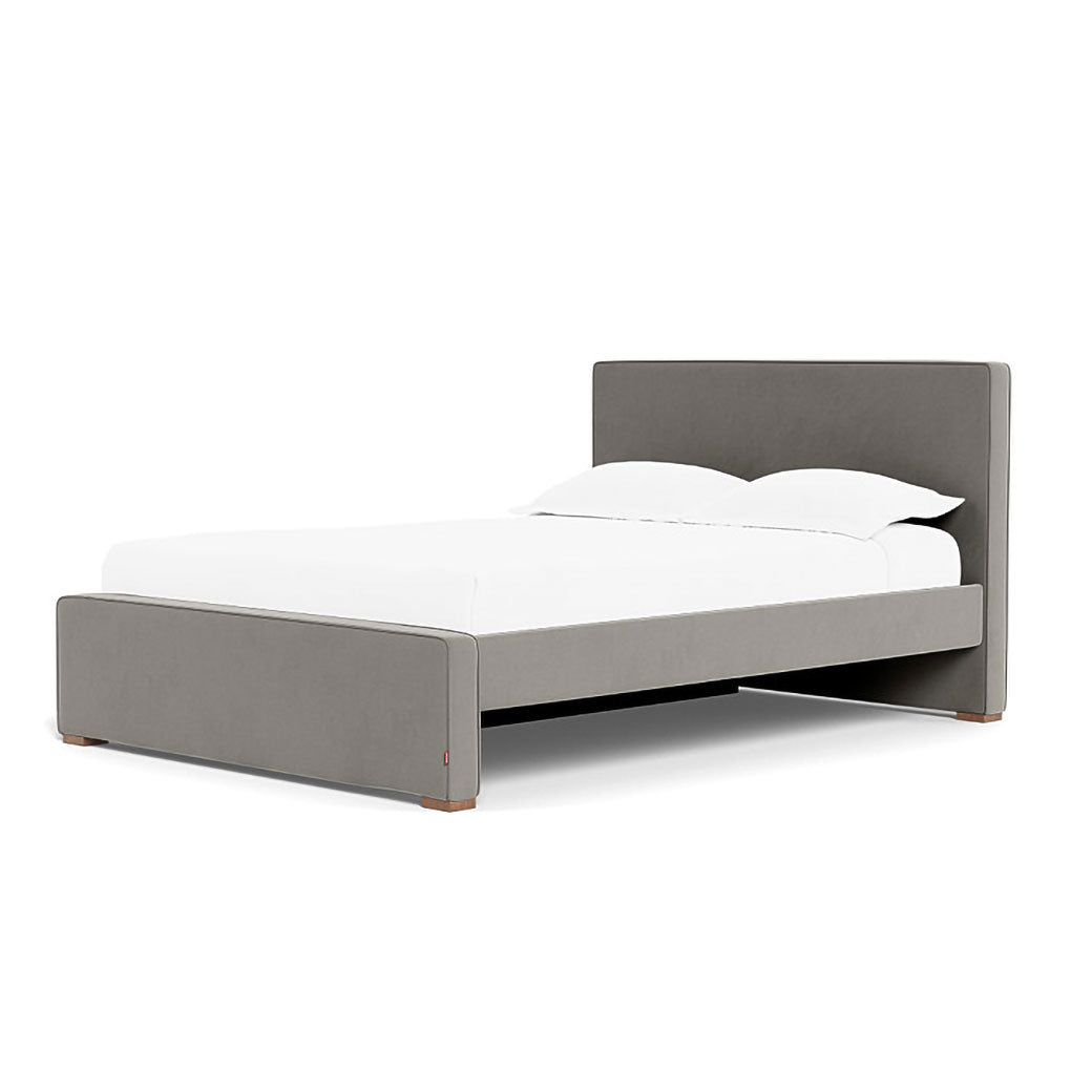 Right side of Monte Dorma Queen/King Bed in -- Color_Mineral Grey Velvet _ 1 Trundle Bed