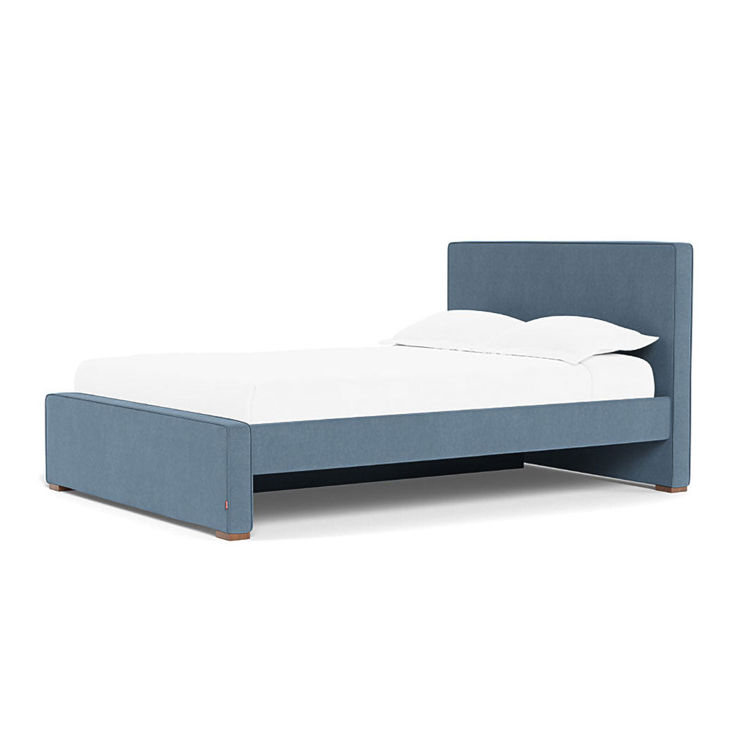 Right side of Monte Dorma Queen/King Bed in -- Color_Performance Heathered Denim Blue _ 1 Trundle Bed