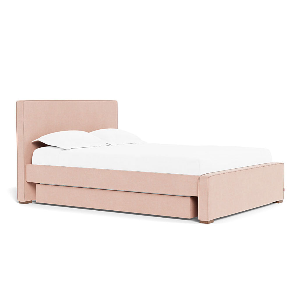 Left side of Monte Dorma Queen/King Bed in -- Color_Performance Heathered Petal Pink _ 2 Trundle Beds