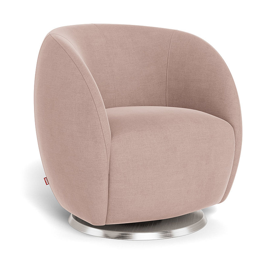 Monte Gem Glider in -- Color_Blush Brushed Cotton-Linen _ Stainless Steel Swivel
