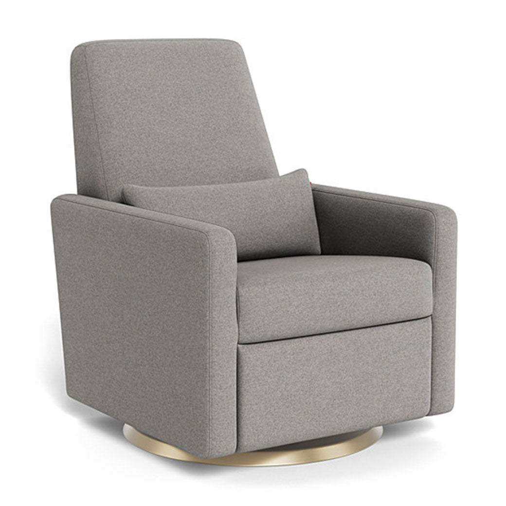 Monte Grano Glider Recliner in -- Color_Light Grey Wool _ Gold Swivel