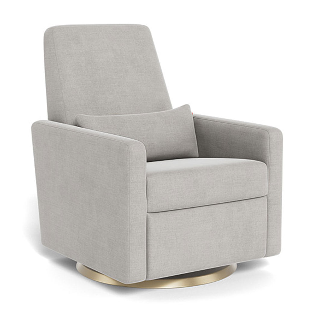 Monte Grano Glider Recliner in -- Color_Smoke Brushed Cotton-Linen _ Gold Swivel