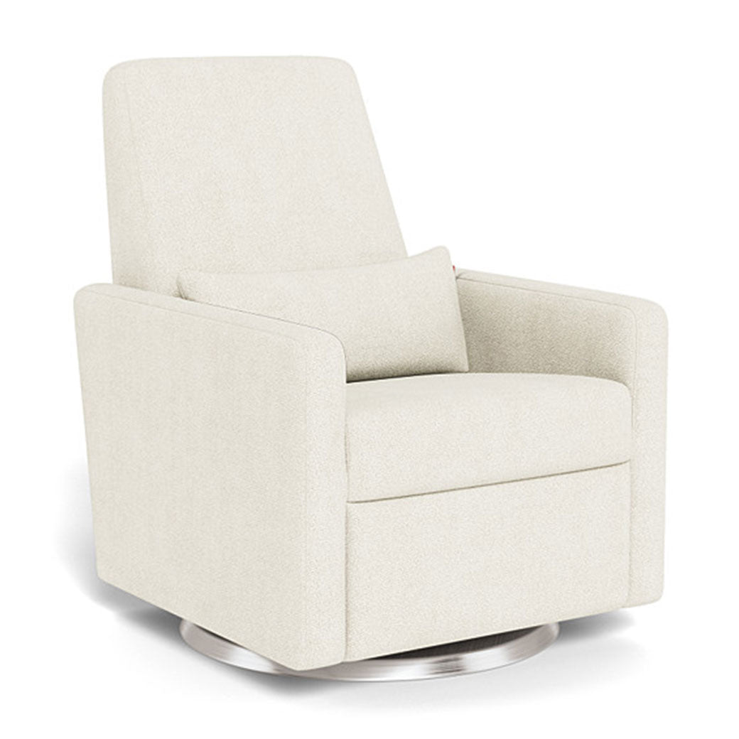 Monte Grano Glider Recliner in -- Color_Ivory Boucle _ Stainless Steel Swivel