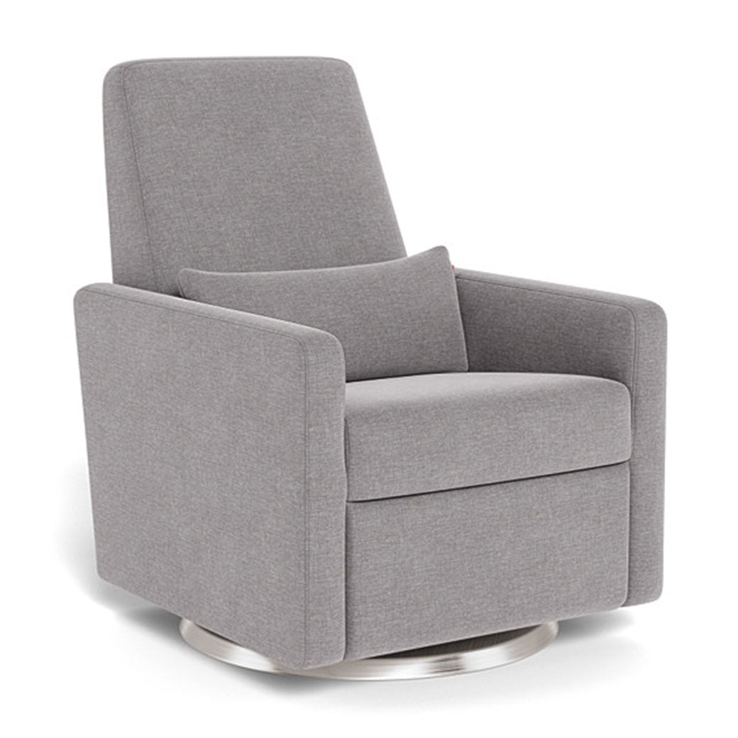 Monte Grano Glider Recliner in -- Color_Pebble Grey _ Stainless Steel Swivel