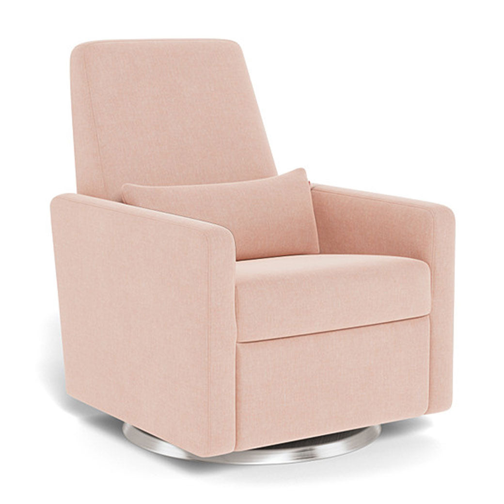 Monte Grano Glider Recliner in -- Color_Petal Pink _ Stainless Steel Swivel