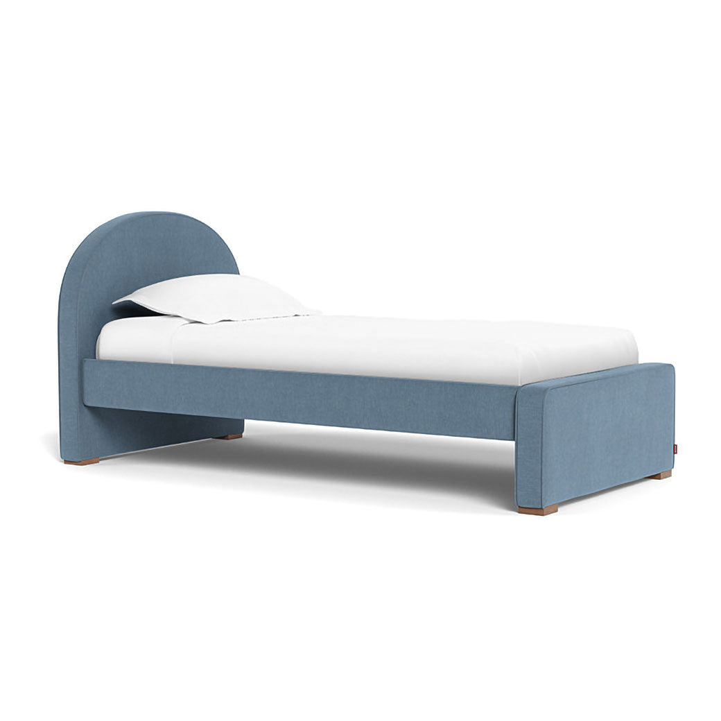Twin Monte Luna Bed with high headboard and low footboard in -- Color_Performance Heathered Denim Blue _ Twin _ High Headboard + Low Footboard