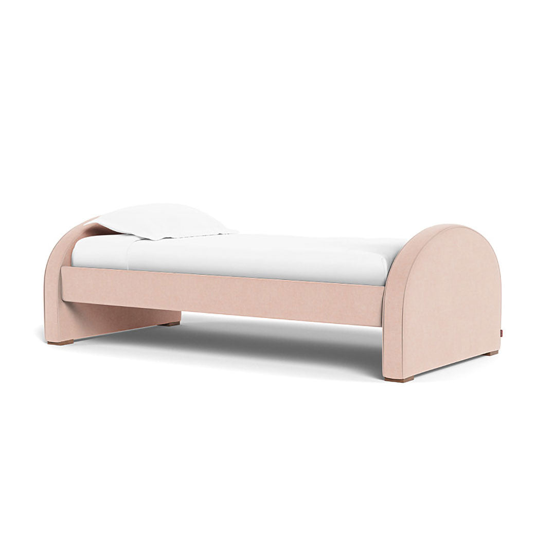 Twin Monte Luna Bed with low headboard and high footboard in -- Color_Performance Heathered Petal Pink _ Twin _ Low Headboard + High Footboard