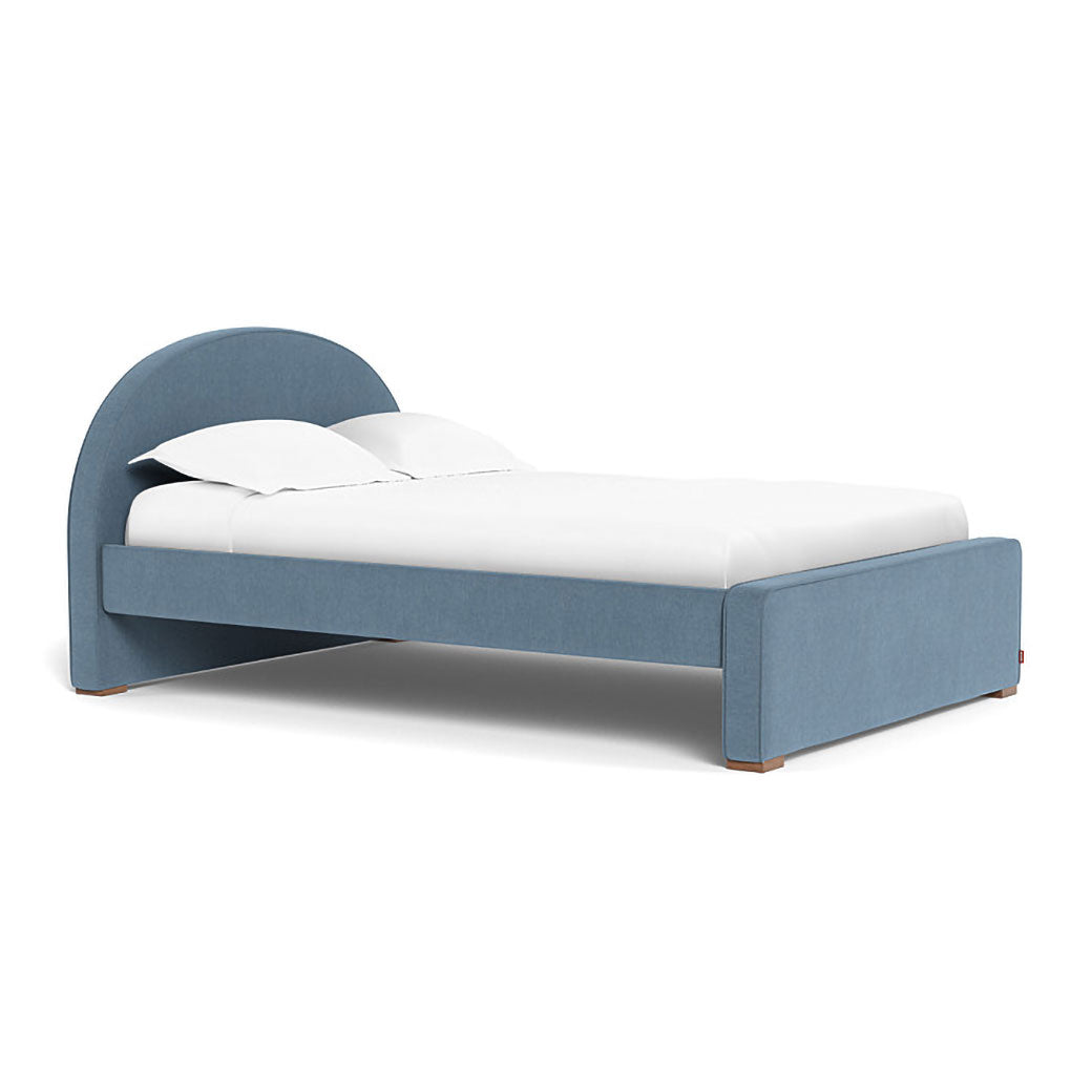 Full Monte Luna Bed in -- Color_Performance Heathered Denim Blue _ Full _ High Headboard + Low Footboard