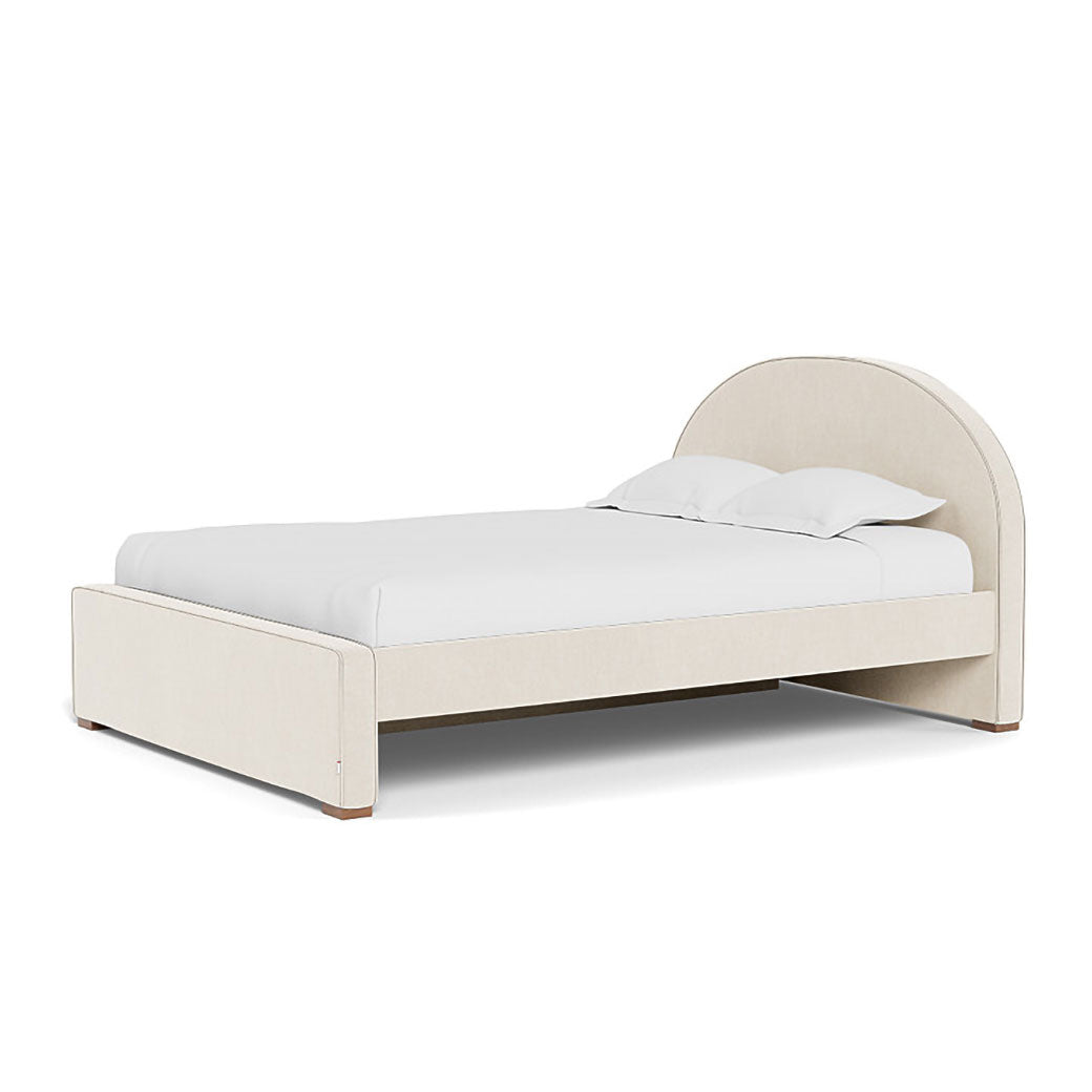 Right side view of Monte Luna Queen/King Bed with one trundle in -- Color_Performance Heathered Dune _ 1 Trundle Bed