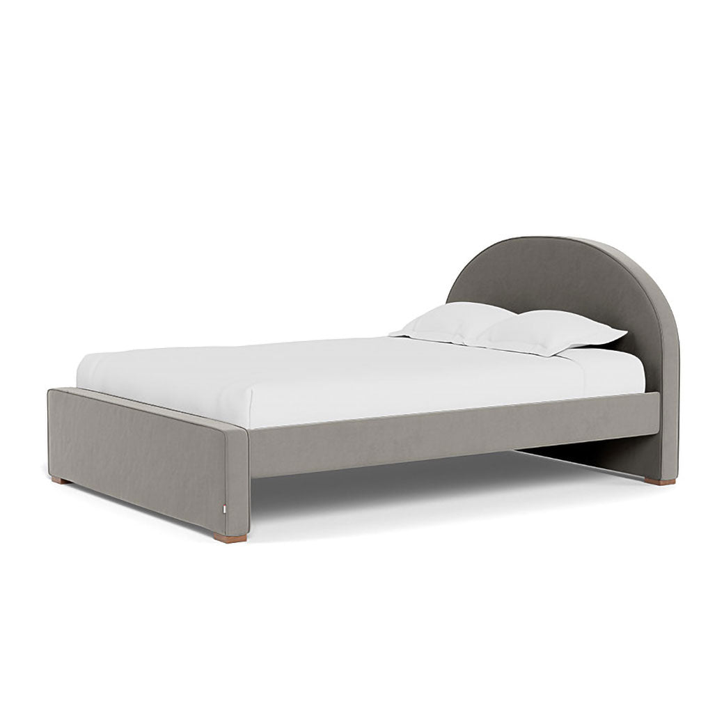 Right side view of Monte Luna Queen/King Bed no trundle in -- Color_Mineral Grey Velvet _ No