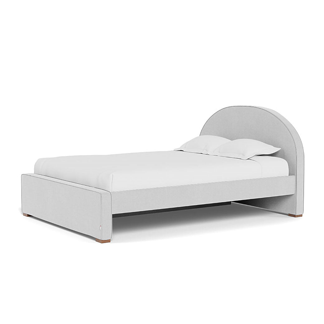 Right side view of Monte Luna Queen/King Bed with one trundle in -- Color_Performance Heathered Ash _ 1 Trundle Bed