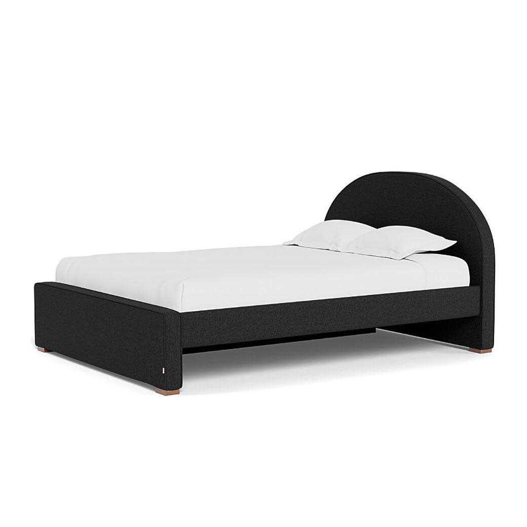 Right side view of Monte Luna Queen/King Bed one trundle in -- Color_Performance Heathered Black _ 1 Trundle Bed