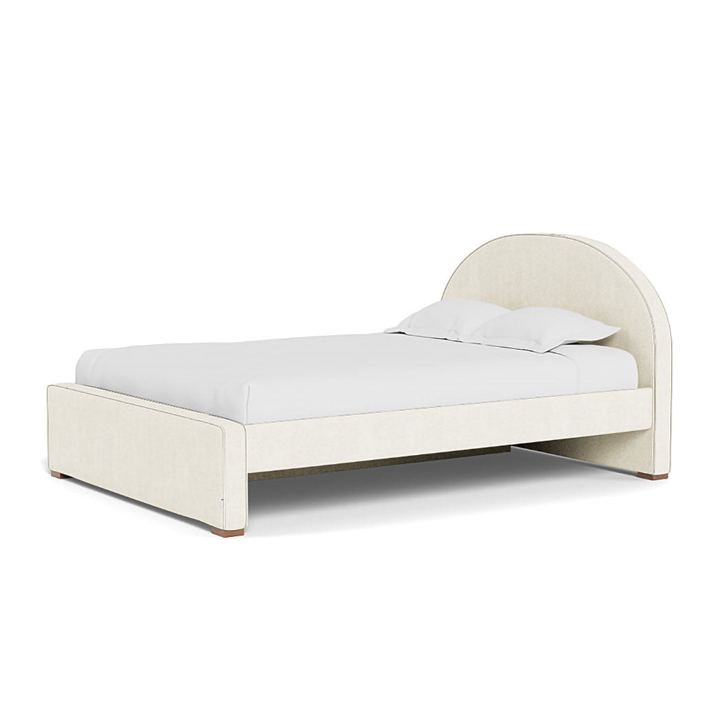 Right side view of Monte Luna Queen/King Bed one trundle in -- Color_Ivory Boucle _ 1 Trundle Bed