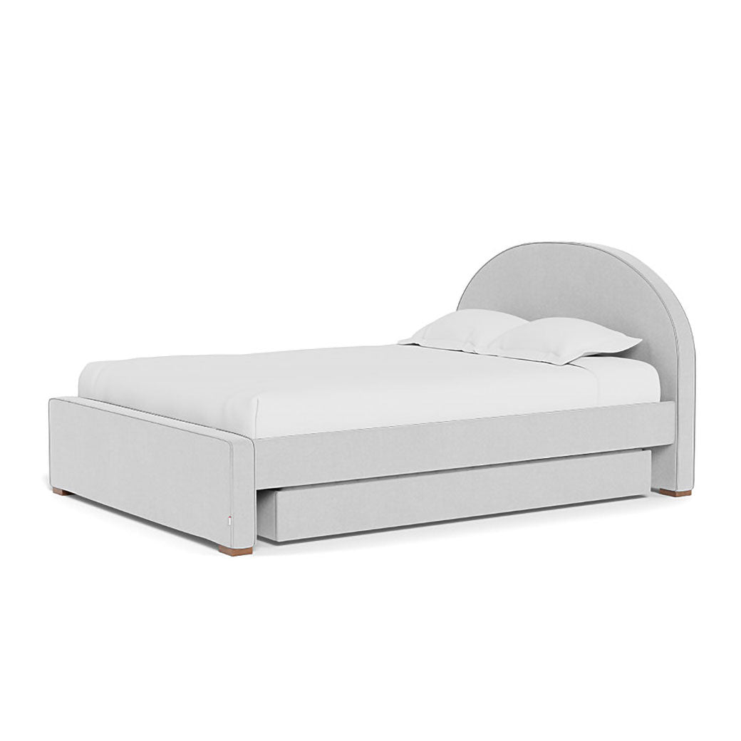 Right side view of Monte Luna Queen/King Bed with two trundles in -- Color_Performance Heathered Ash _ 2 Trundle Beds