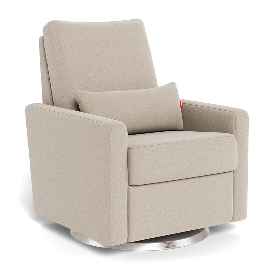 Monte Matera Glider Recliner in -- Color_Oatmeal Wool _ Stainless Steel Swivel