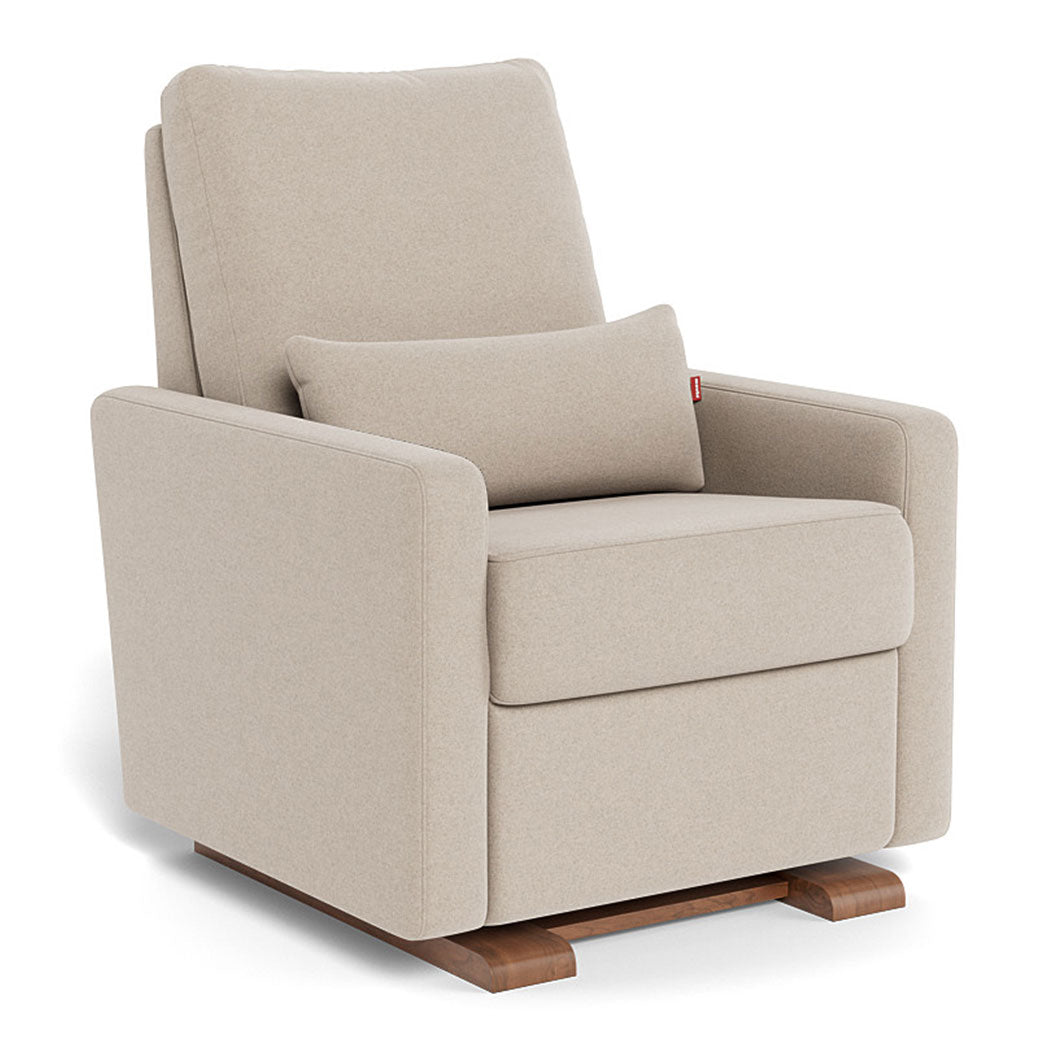 Monte Matera Glider Recliner in -- Color_Oatmeal Wool _ Walnut