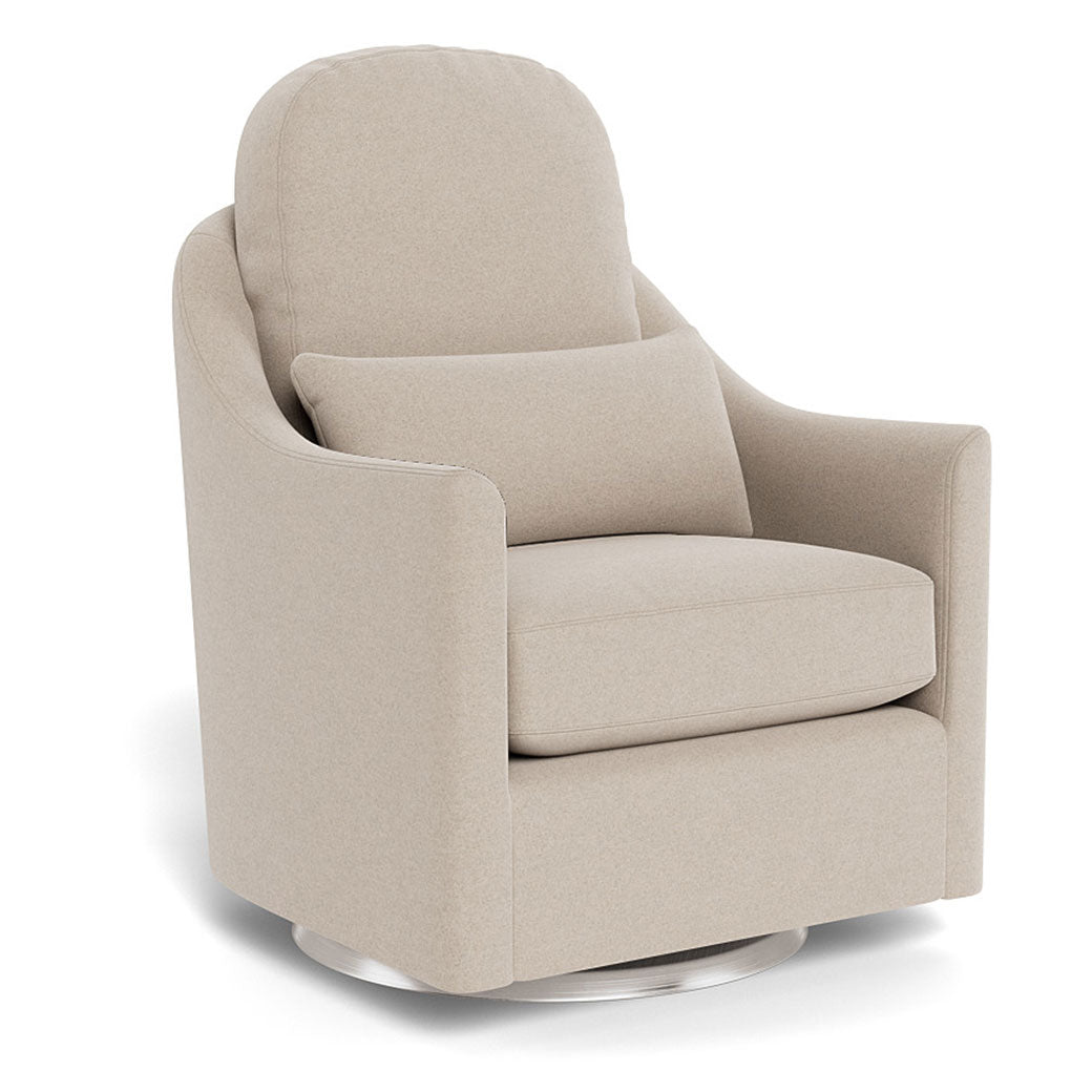 Monte Nessa Glider in -- Color_Oatmeal Wool _ Stainless Steel Swivel