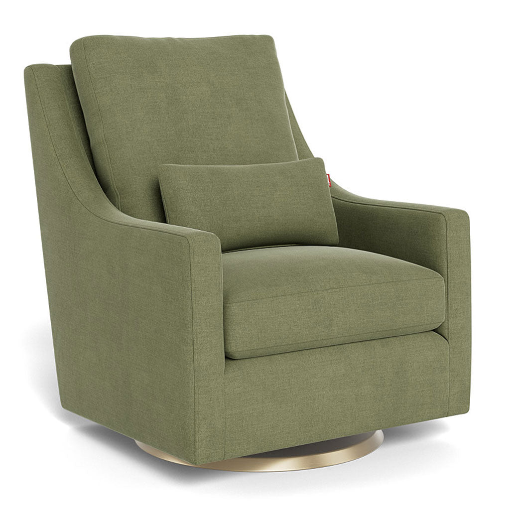 Monte Vera Glider in -- Color_Olive Green Brushed Cotton-Linen _ Gold Swivel