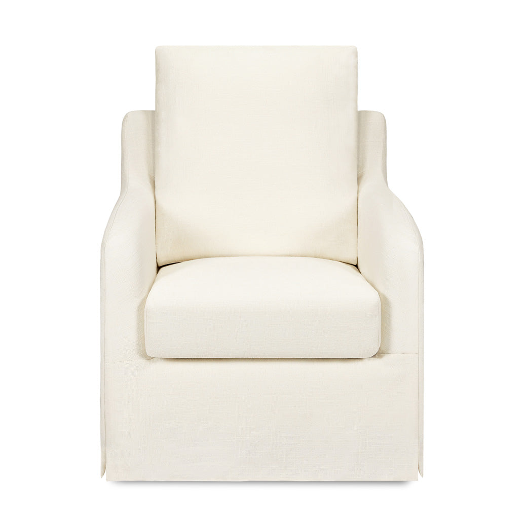 Front view of Namesake Reese Slipcover Swivel Glider -- Color_Ivory Eco-Linen