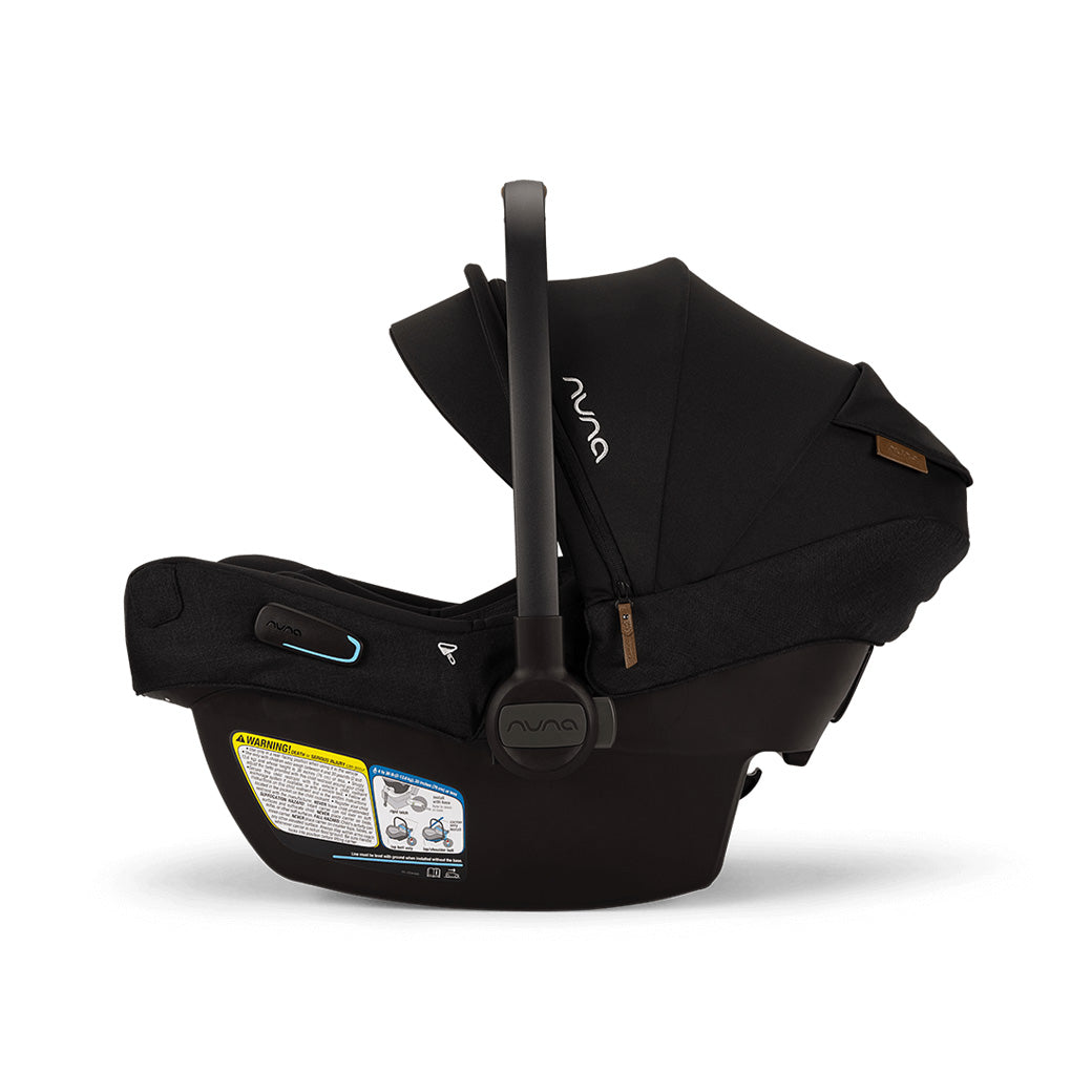 Side view of Nuna PIPA Aire RX Infant Car Seat + PIPA RELX Base without base in -- Color_Caviar