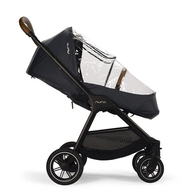 Side view of Nuna TRIV Series Rain Cover at and angle on a stroller