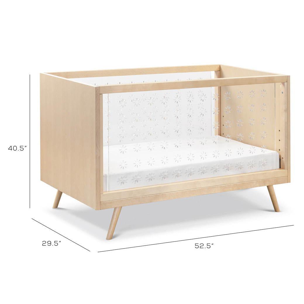 Dimensions of Ubabub Nifty Clear 3-in-1 Crib in -- Color_Natural Birch