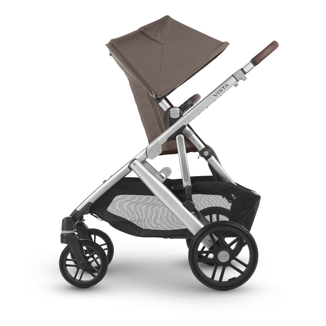 Side view of reversed UPPAbaby VISTA V2 Travel System stroller in -- Color_Theo
