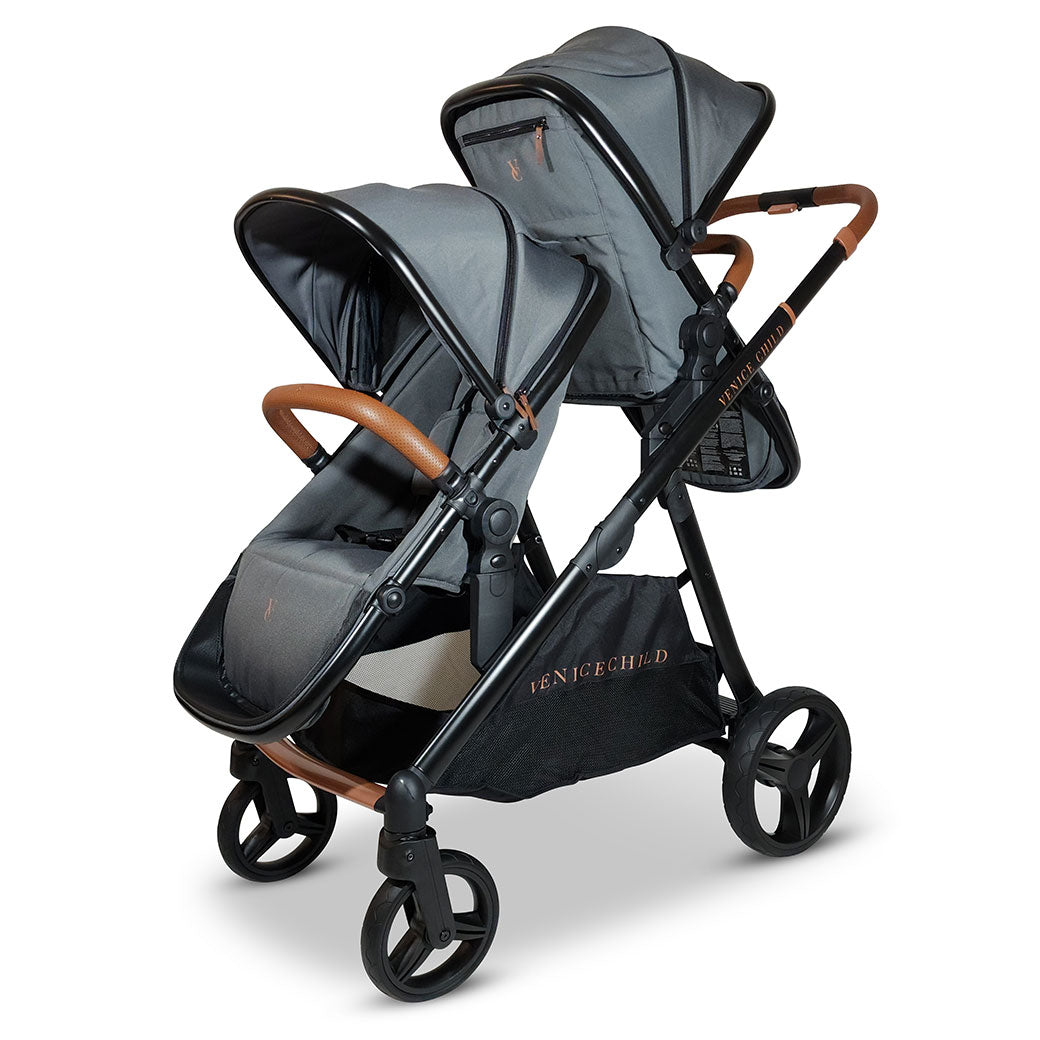 Venice Child Ventura Single to Double Sit-and-Stand Stroller & 2nd Toddler Seat in -- Color_Shadow