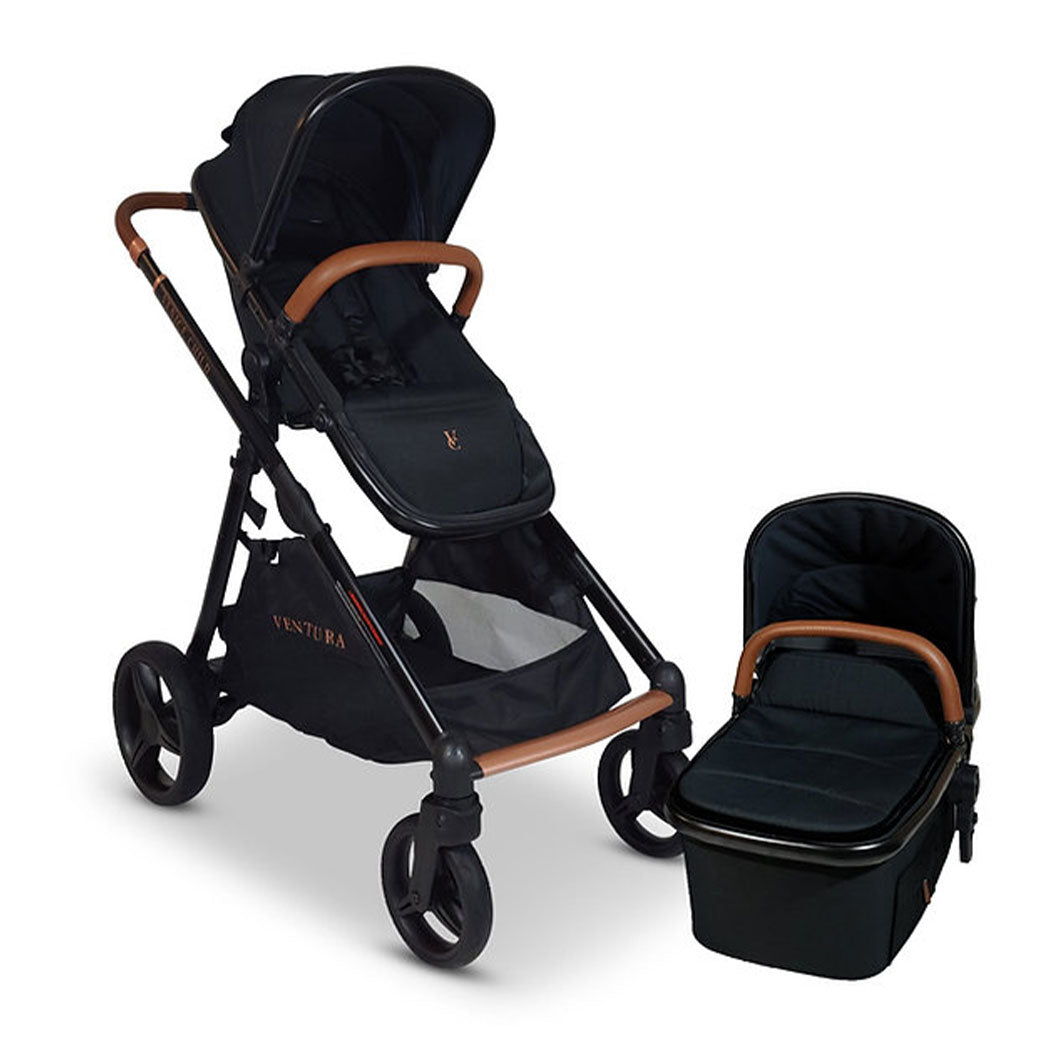Venice Child Ventura Single to Double Sit-and-Stand Stroller & Bassinet in -- Color_Midnight