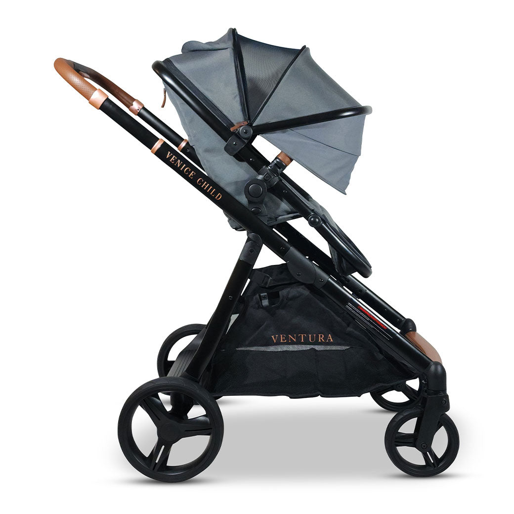 double stroller with standing option Venice Child Ventura Single to Double Sit-And-Stand Stroller, Shadow