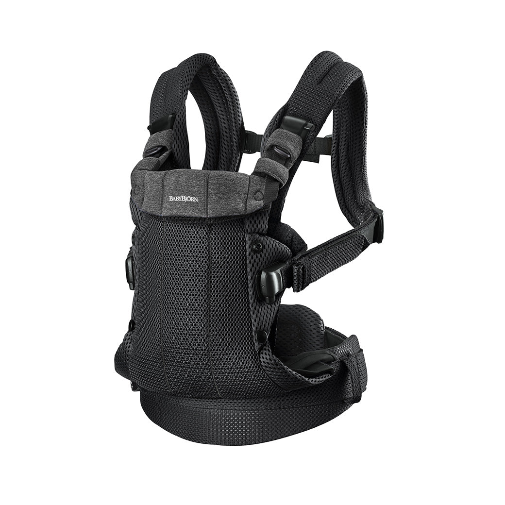Babybjorn Baby Carrier Harmony with top slightly up in -- Color_Black 3D Mesh