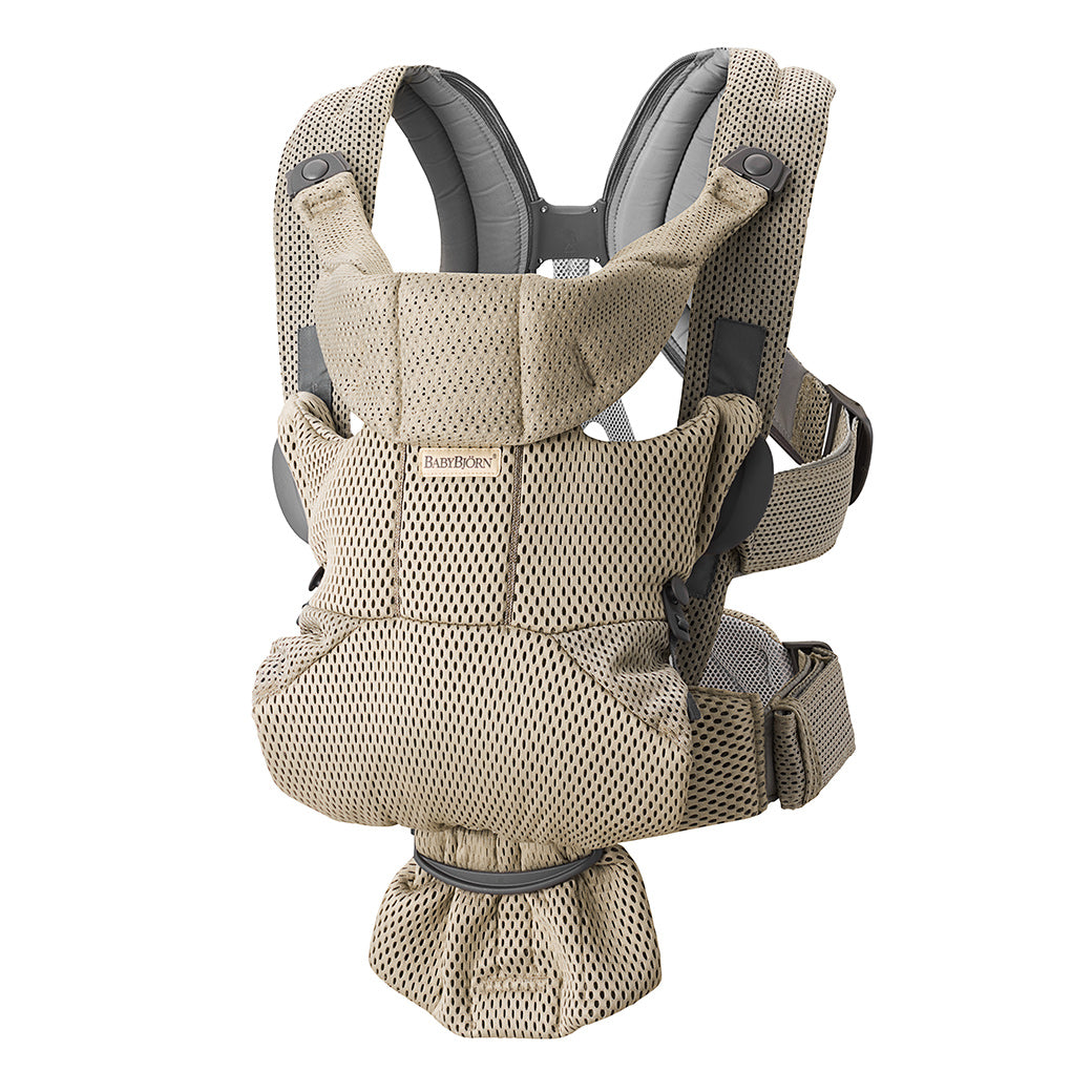 Different strap position of Babybjorn Baby Carrier Free in -- Color_Beige Grey 3D Mesh