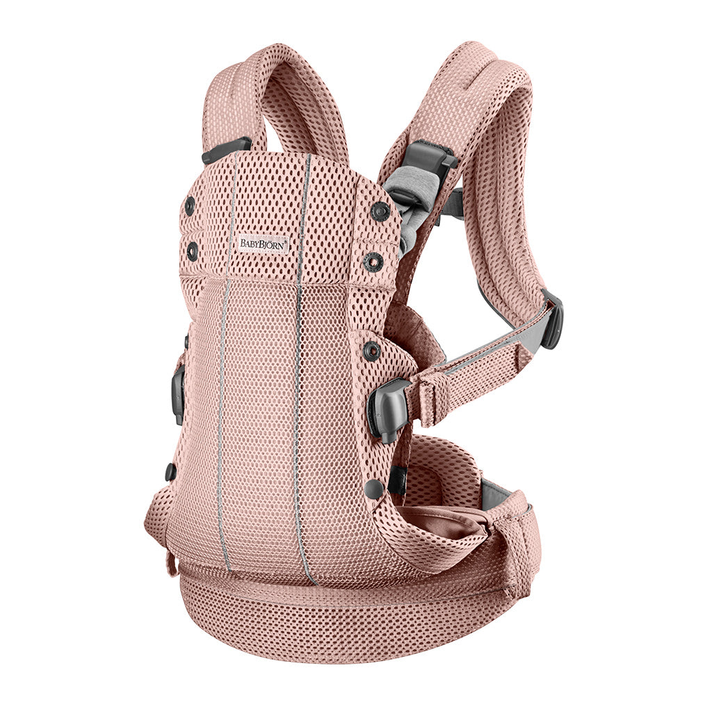 Babybjorn Baby Carrier Harmony with top part up in -- Color_Dusty Pink 3D Mesh