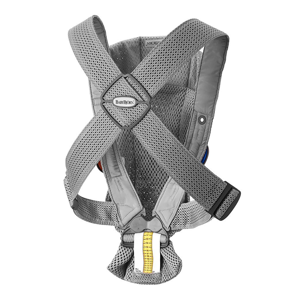 Back view of BABYBJÖRN Baby Carrier Mini in -- Color_Grey 3D Mesh