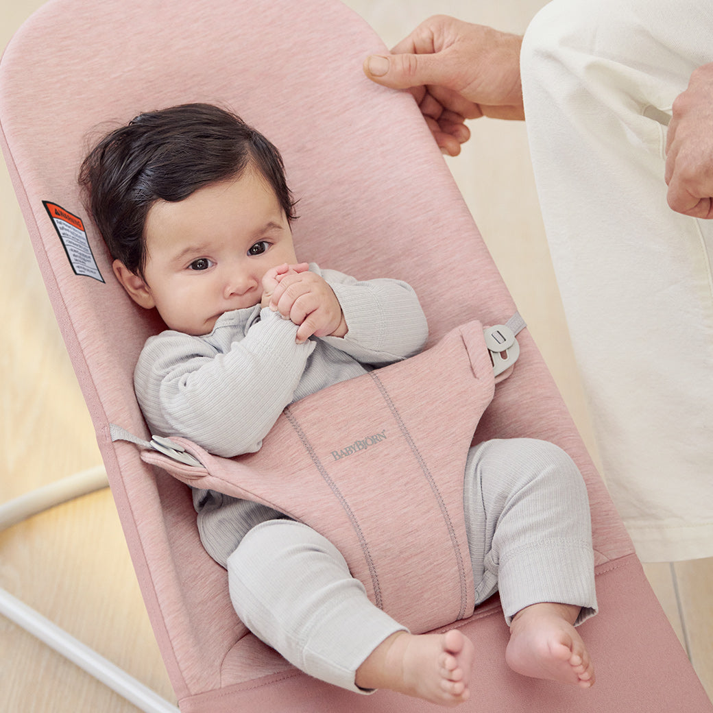 Baby in BABYBJÖRN Bouncer Bliss in -- Color_Light Pink 3D Jersey