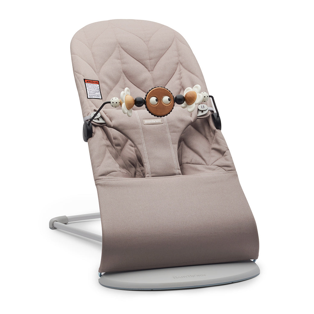 BABYBJÖRN Bouncer Bliss with Toy For Bouncer  in -- Color_Sand Grey Woven, Petal Quilt
